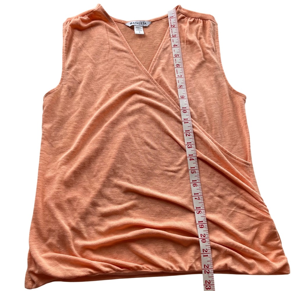 Athleta‎ Breezy Wrap Tank Light Tangerine/peach Sleeveless V Neck Top Women Sz S - Picture 6 of 8